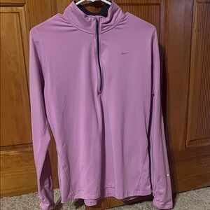 Nike Pink Long Sleeve 3/4 Zip Women's Top